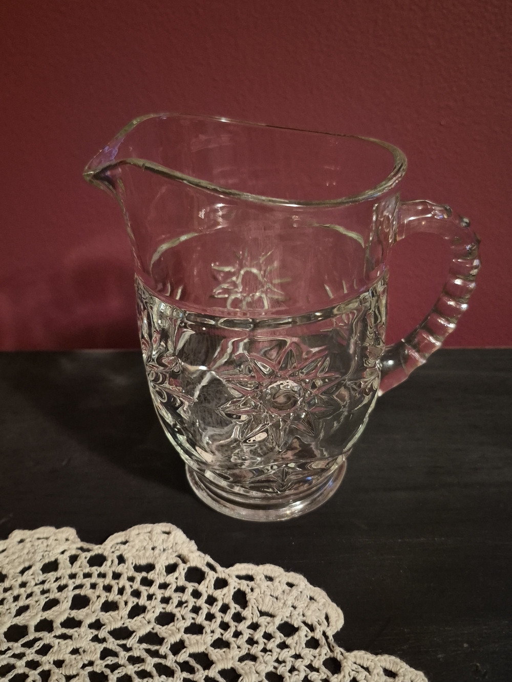 Clear Glass Starburst Pitcher - Classic Serveware